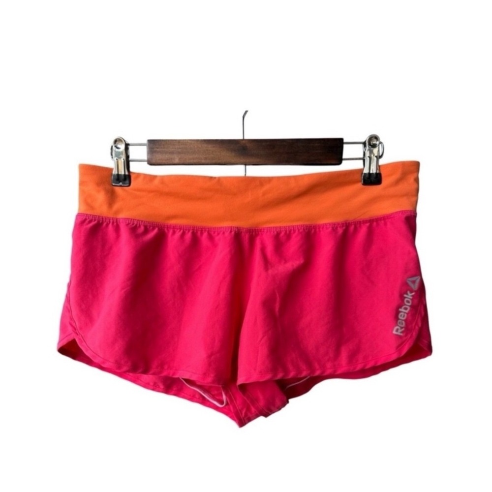 Reebok Shorts Athletic Pink Orange Running Built in Liner Athleisure Size Medium